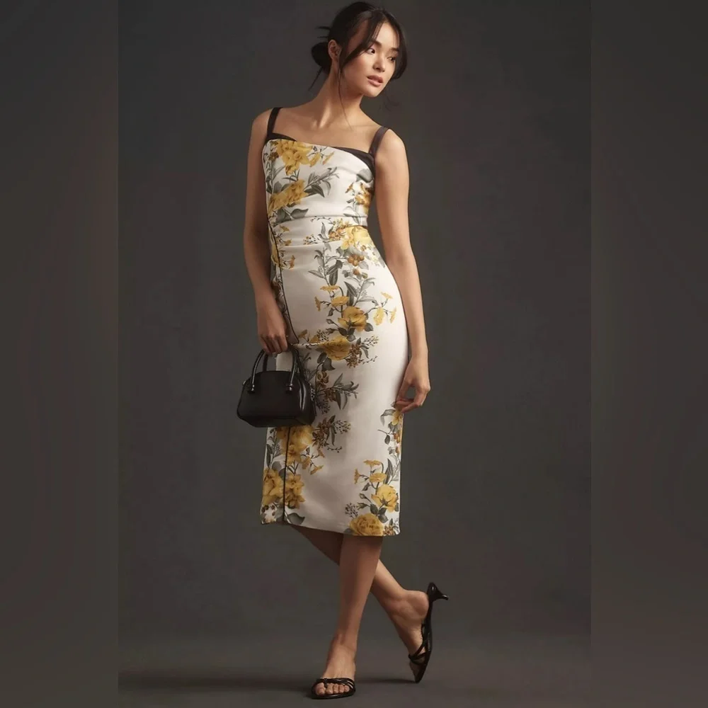 NWT! Anthropologie Maeve Sleeveless Square-Neck Column Midi Dress - Size 24🚦